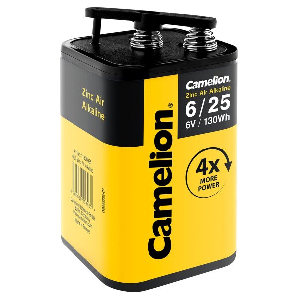 Blockbatterie Zink-Luft Batterie CAMELION, Alkaline, 6V, 4LR25, 25Ah,