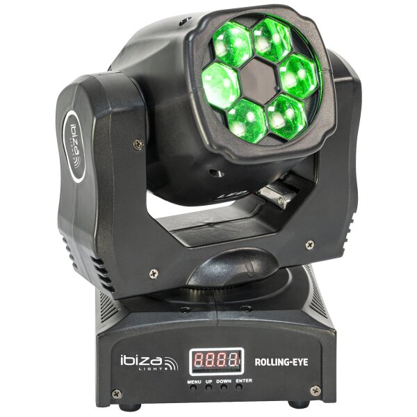 LED-Wash-Effekt-Moving-Head IBIZA ROLLING-EYE 6x 12W 4-in-1 CREE LEDs, 120W