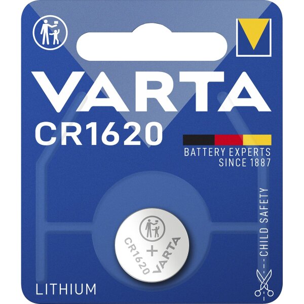 Lithium-Knopfzelle Electronics VARTA, CR1620, 70mAh, 3V, 1er-Blister