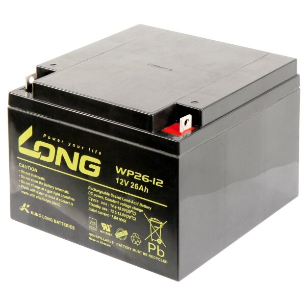 Bleiakku KUNG LONG WP26-12 12V/26Ah, VdS, 166x175x125mm, 9,53kg