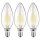 LED Filament Set McShine, 3x Kerzenlampe, E14, 2W, 260lm, warmwei&szlig;, klar