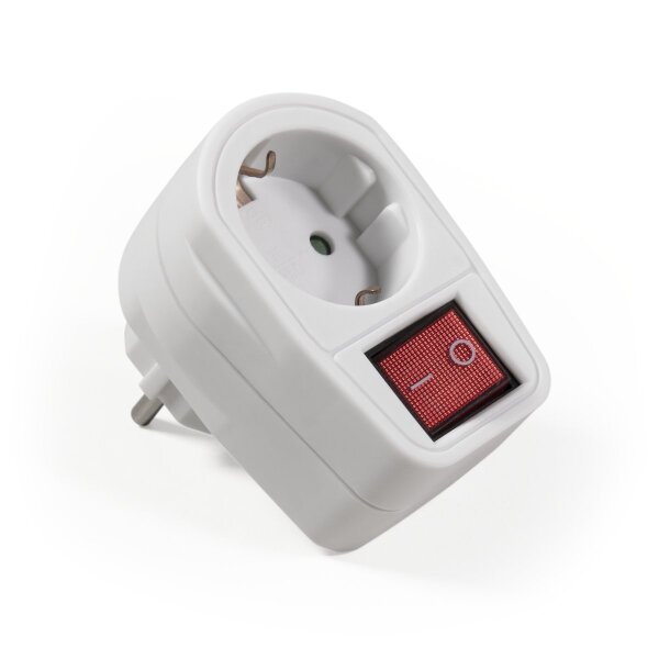 Steckdosenadapter McPower mit Schalter, 230V/3500W, 2-poliger AN/AUS Schalter