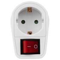 Steckdosenadapter McPower mit Schalter, 230V/3500W, 2-poliger AN/AUS Schalter