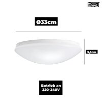 LED-Deckenleuchte McShine Star &Oslash;33cm, inkl. 2x 9W LED-Leuchtmittel