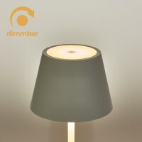 LED-Tischleuchte ROLF KERN &bdquo;Club Mini&ldquo; 25cm, wei&szlig;, Akku, dimmbar