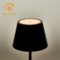 LED-Tischleuchte ROLF KERN &bdquo;Club&ldquo; 38cm, schwarz, Akku, dimmbar