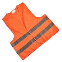 Warnweste, orange, Erwachsene, mit silbernen Reflektoren,...