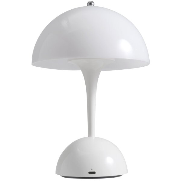 LED-Tischleuchte ROLF KERN &bdquo;Stil&ldquo; 24cm, wei&szlig;, Akku, dimmbar
