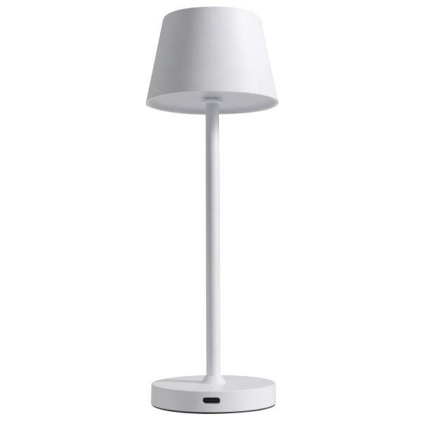 LED-Tischleuchte ROLF KERN &bdquo;Club Nano&ldquo; 21cm, wei&szlig;, Akku, dimmbar