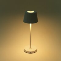 LED-Tischleuchte ROLF KERN &bdquo;Club Nano&ldquo; 21cm, wei&szlig;, Akku, dimmbar