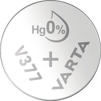 Knopfzelle Silberoxid - Uhrenbatterie, VARTA, 377, SR66,...