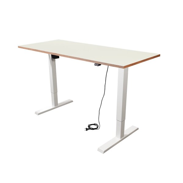 Schreibtisch Imstande, smart-w + Tischplatte HPL Platinwei&szlig; 180x80cm
