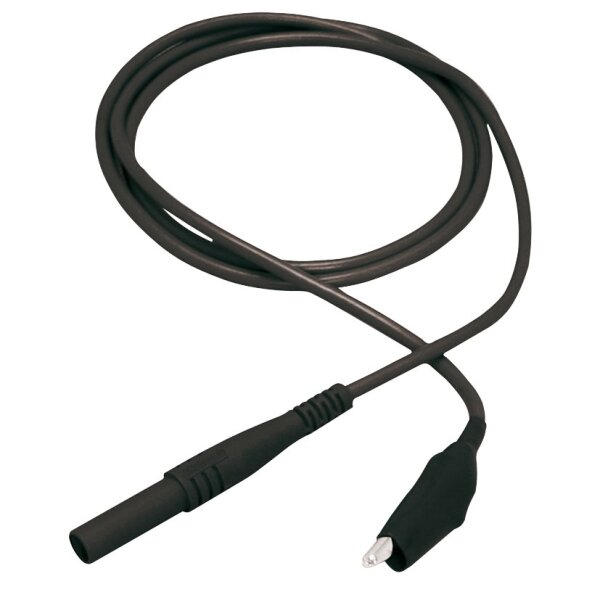 Messleitung McPower, 100cm, schwarz, Sicherheitsstecker -> Krokoklemme