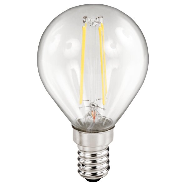 LED Filament Tropfenlampe McShine Filed, E14, 2W, 260 lm, warmwei&szlig;, klar
