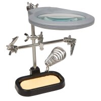Dritte Hand mit LED-Lupe McPower, L&ouml;tkolben-Halter...