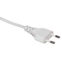 Euro-Netzkabel McPower mit Fu&szlig;schalter und blanken Enden, 2m, wei&szlig;