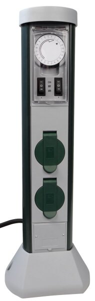 Mechanische Zeitschaltuhr, 2-fach Steckdose, f&uuml;r den Au&szlig;enbereich, IP44
