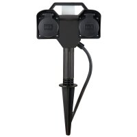 Gartensteckdose, 2-fach, mit Fernbedienung,  IP44, mit...