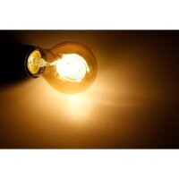 LED Filament Gl&uuml;hlampe McShine Retro E27, 6W, 490lm, goldenes Glas, dimmbar