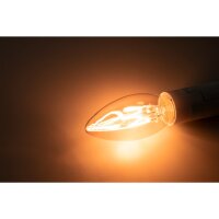 LED Filament Kerzenlampe McShine Retro E14, 1W, 90lm, warmwei&szlig;, goldenes Glas