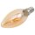 LED Filament Kerzenlampe McShine Retro E14, 1W, 90lm, warmwei&szlig;, goldenes Glas