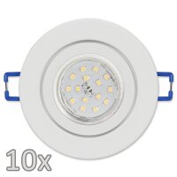 Einbauleuchten-Set McShine, 10xRahmen, 10xLED-Strahler,...