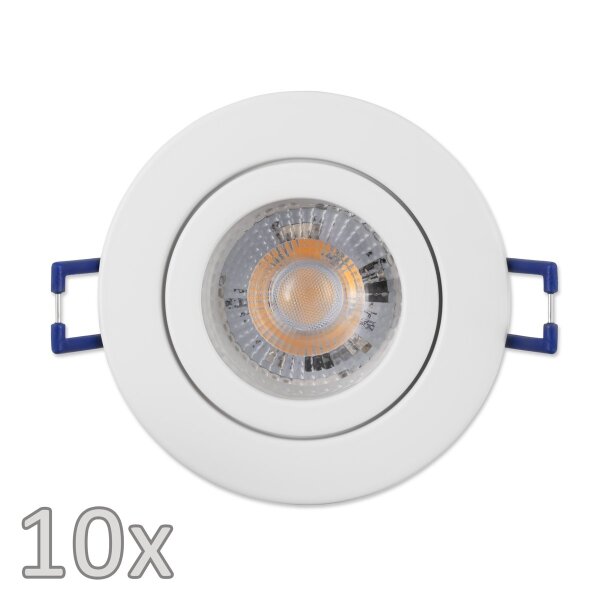 Einbauleuchten-Set McShine, 10xRahmen, 10xLED-Modul, 5W, 400lm, 230V, wei&szlig;, Ip44