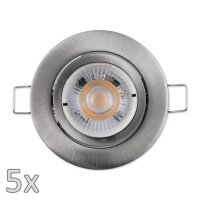 Einbauleuchten-Set McShine, 5xRahmen, 5xLED-Modul, 5W,...