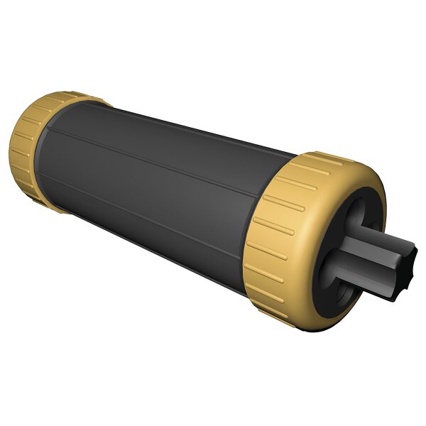 Durchgangs-Erdmuffe, Lx&Oslash; 190x70mm, IP68 - wasserdicht bis 1m, 230V, schwarz/gelb