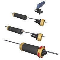 Durchgangs-Erdmuffe, Lx&Oslash; 190x70mm, IP68 - wasserdicht bis 1m, 230V, schwarz/gelb
