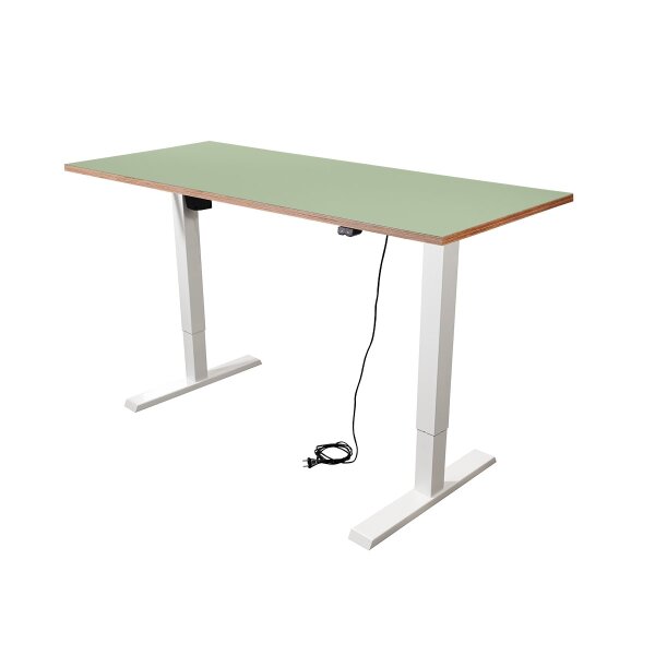 Schreibtisch imstande, Gestell smart-w + Platte 140x60cm Pistazio