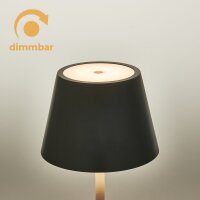 LED-Tischleuchte ROLF KERN &bdquo;Club Mini&ldquo; 25cm, Basaltgrau, Akku, dimmbar
