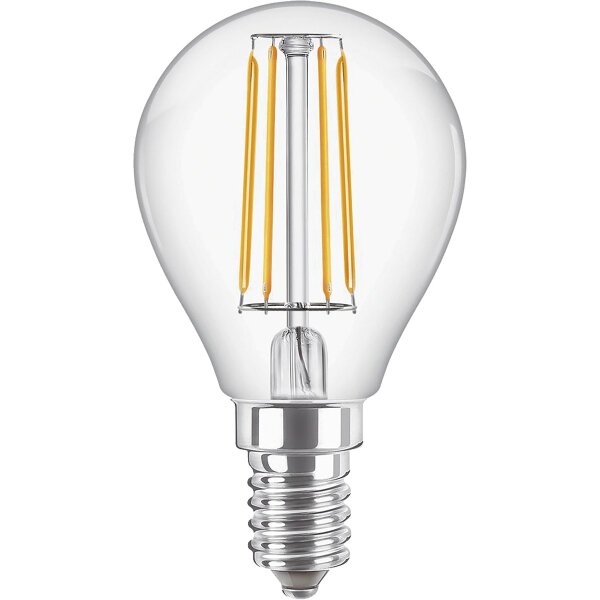 LED-Tropfenlampe Philips Classic, E14, 6,5W, 2700K, 806lm, 230V, klar