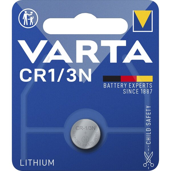 Lithium-Knopfzelle VARTA Photo, CR1/3n, CR11108, 170mAh, 3V, 1er-Blister