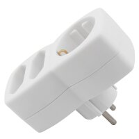 Steckdosenadapter 1x Schutzkontakt / 2x Euro, McPower, wei&szlig;