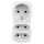 Steckdosenadapter 1x Schutzkontakt / 2x Euro, McPower, wei&szlig;