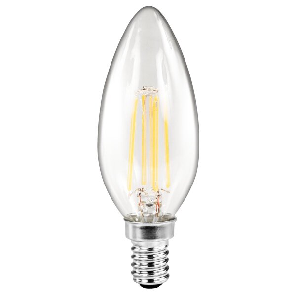 LED Filament Kerzenlampe McShine Filed, E14, 2W, 260 lm, warmwei&szlig;, klar