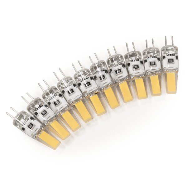 LED-Stiftsockellampe McShine Silicia COB, G4, 1,5W, 200lm, warmwei&szlig;, 10er-Pack