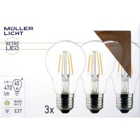 LED Filament Gl&uuml;hlampe, E27, 4W, 470lm, 2700K,...