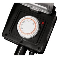 Gartensteckdose McPower, 2-fach, IP44, mit Erdpie&szlig;, 3m Kabel, Zeitschaltuhr