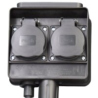 Gartensteckdose McPower, 2-fach, IP44, mit Erdpie&szlig;, 3m Kabel, Zeitschaltuhr