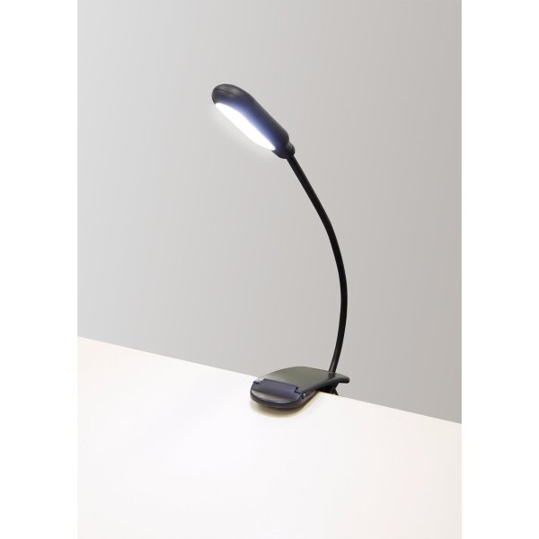 LED-Klemmleuchte / Leseleuchte McShine, 5 LEDs, mit Akku, Metall/Kunststoff