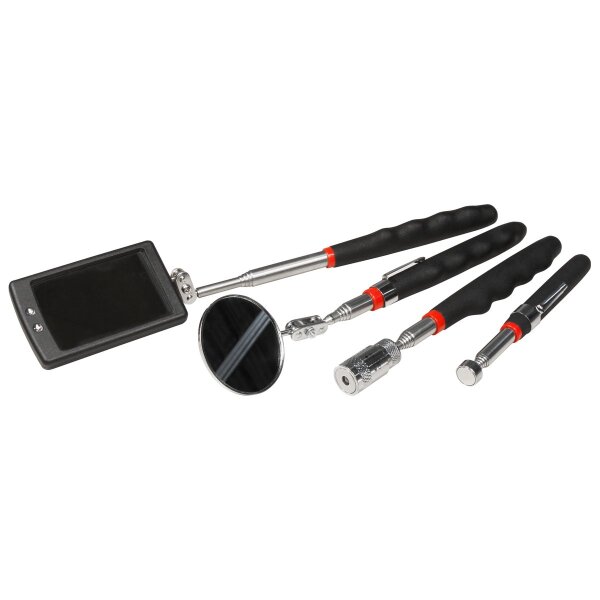 Pick-Up Werkzeug-Set McPower, 4-teilig, LED Pick-Up, 2x Spiegel und Magnetheber