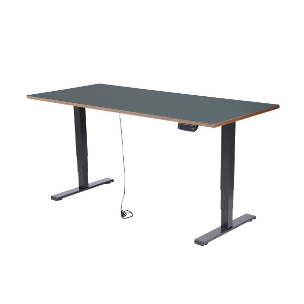 Schreibtisch imstande, Gestell business-b + Platte 160x80cm Smokey Blue