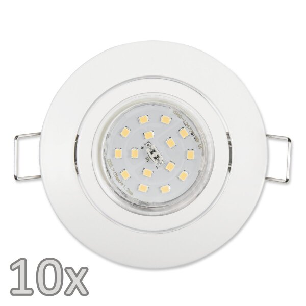 Einbauleuchten-Set McShine, 10xRahmen, 10xLED-Strahler, 5W, 500lm, wei&szlig;