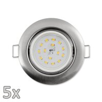 Einbauleuchten-Set McShine, 5xRahmen, 5xLED-Strahler, 5W,...