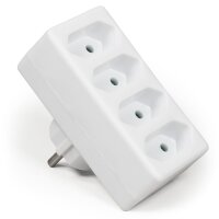 Steckdosenadapter McPower, 4x Euro, wei&szlig;