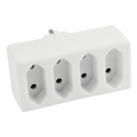 Steckdosenadapter McPower, 4x Euro, wei&szlig;