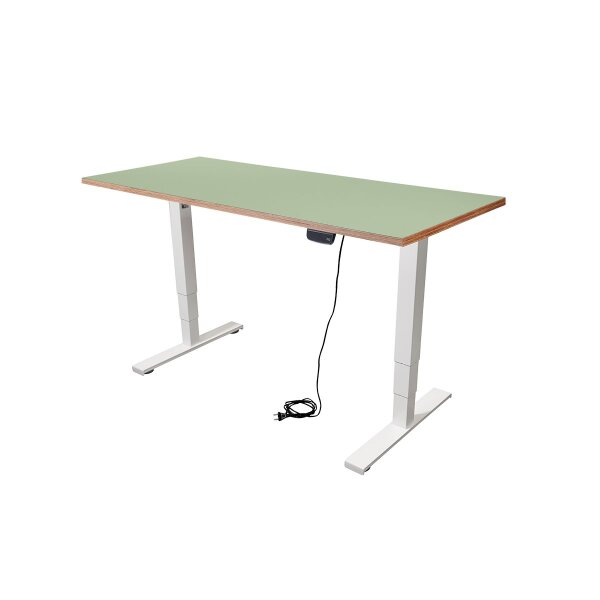 Schreibtisch imstande, Gestell business-w + Platte 160x80cm Pistazio
