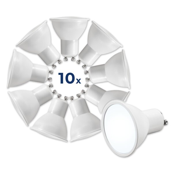 LED-Strahler McShine MS-60-10 GU10, 6W, 510lm, 6500K, tageslichtwei&szlig;,10er-Pack
